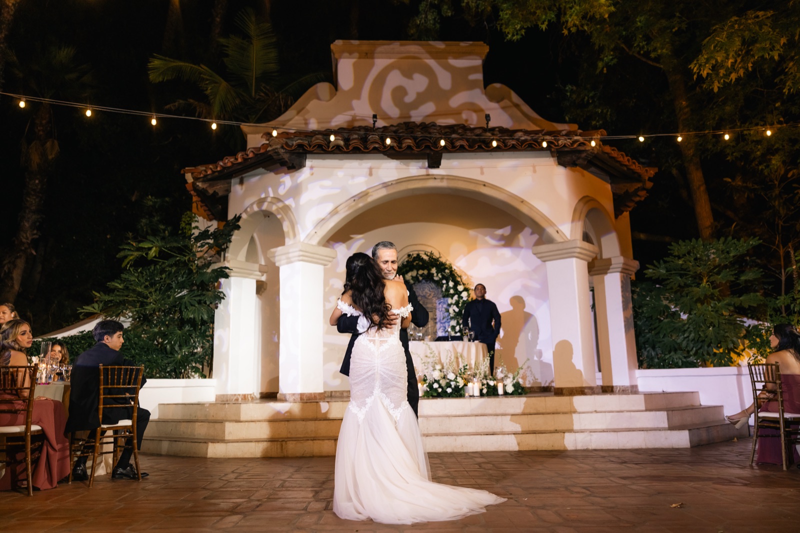 Reception celebration with Samoan dance at Rancho Las Lomas wedding