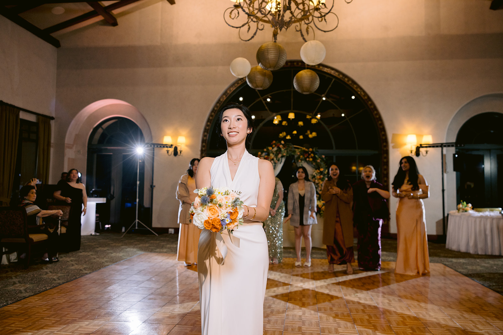 Couple dancing at reception