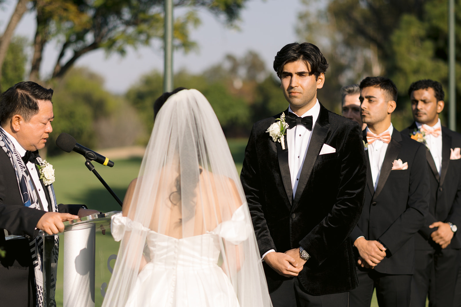 Ceremony vows at the altar at South Hills Country Club