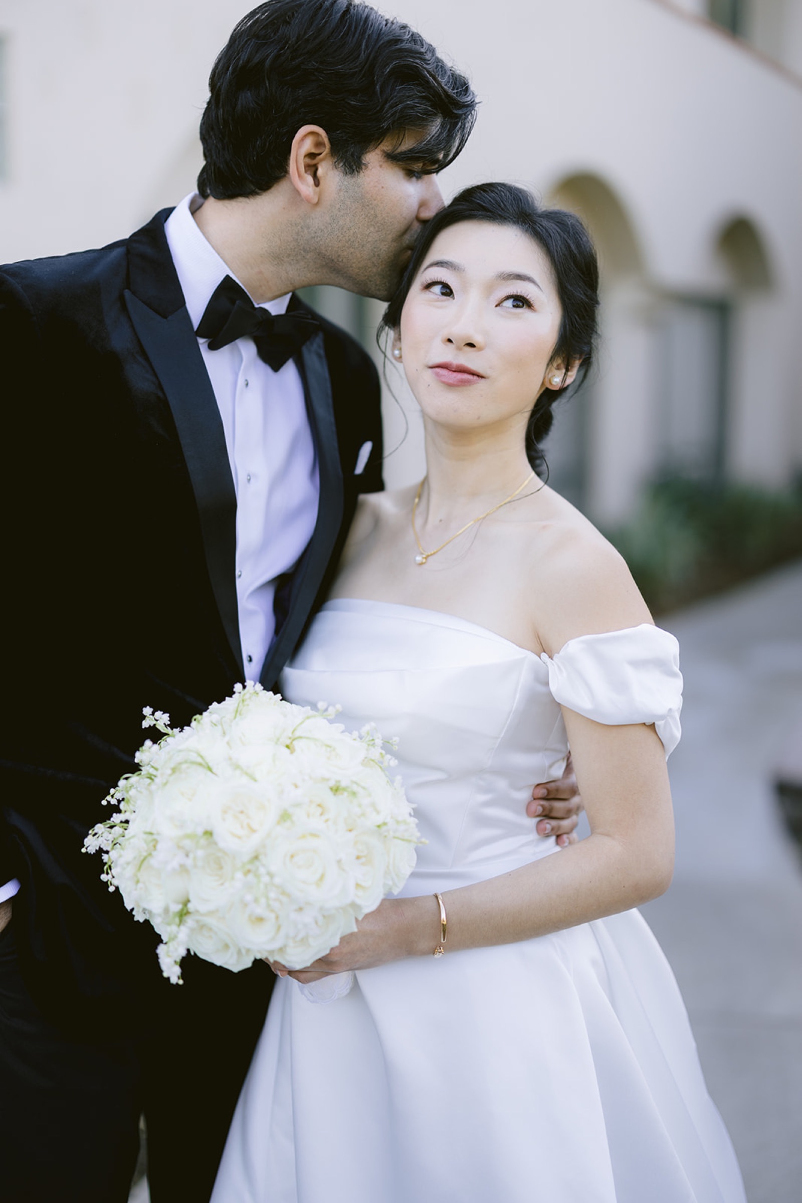 Couple portrait after first look at South Hills Country Club